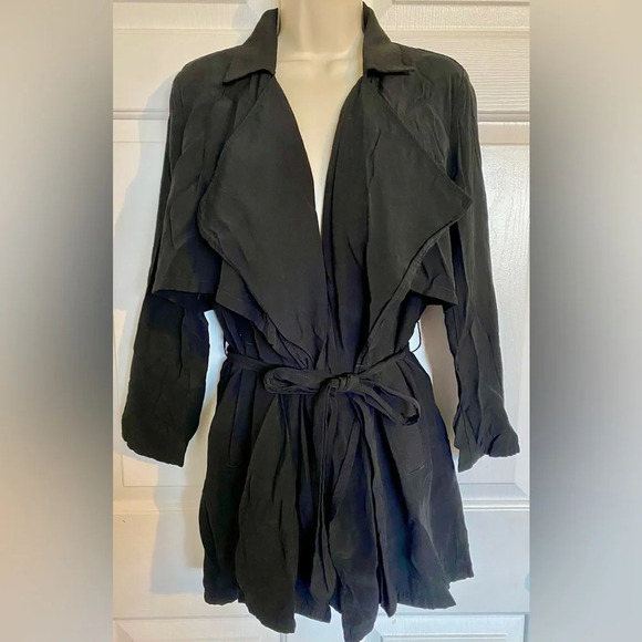 Express Jackets & Blazers - Express Black Belted Coat Blazer in extra small